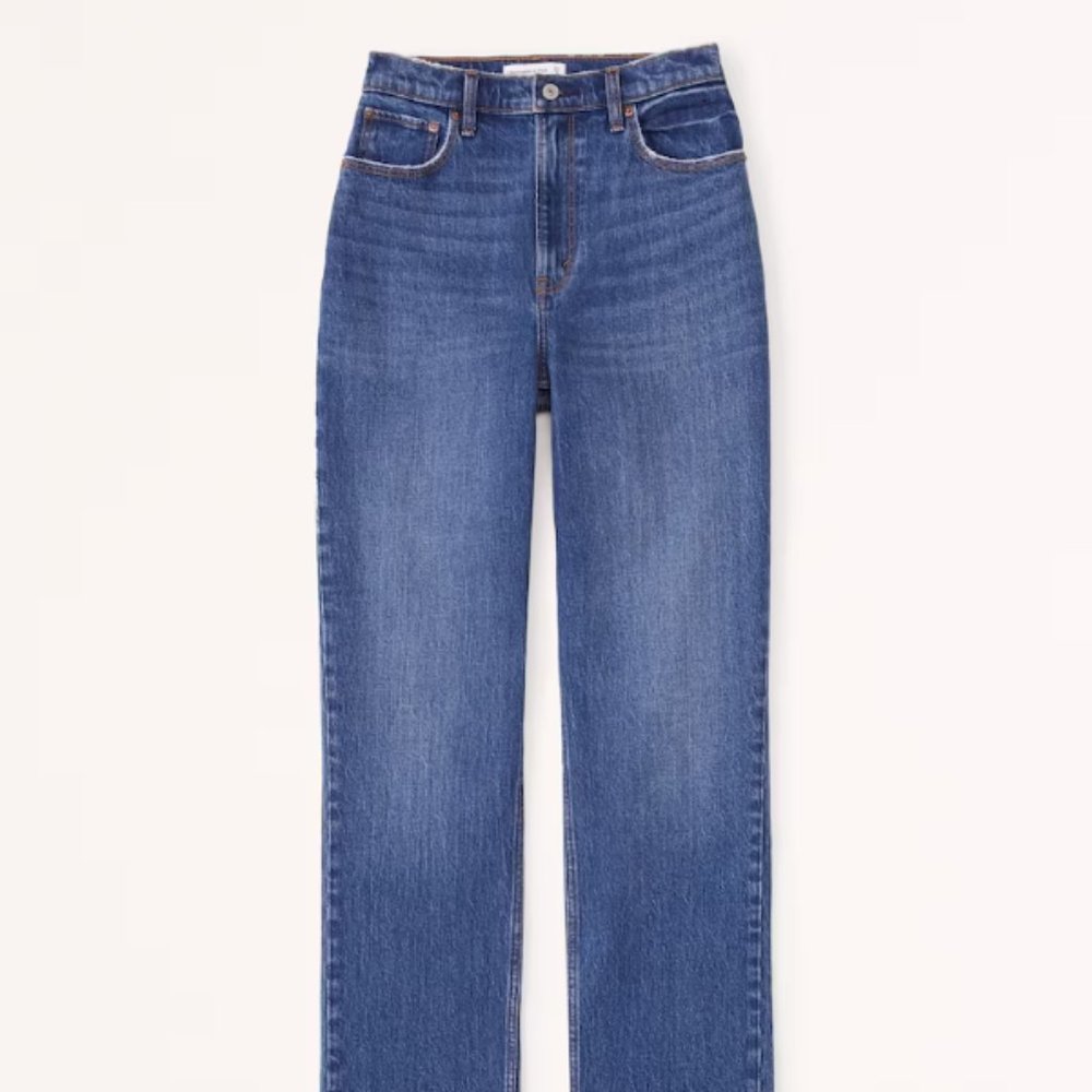 Abercrombie and Fitch Curve Love Ultra High Rise 90s Straight Jean